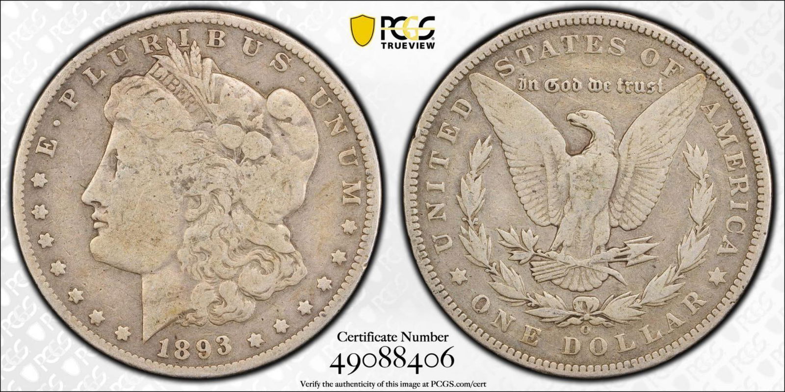 1893-O Morgan Dollar PCGS Graded VG08 (1 of 1)