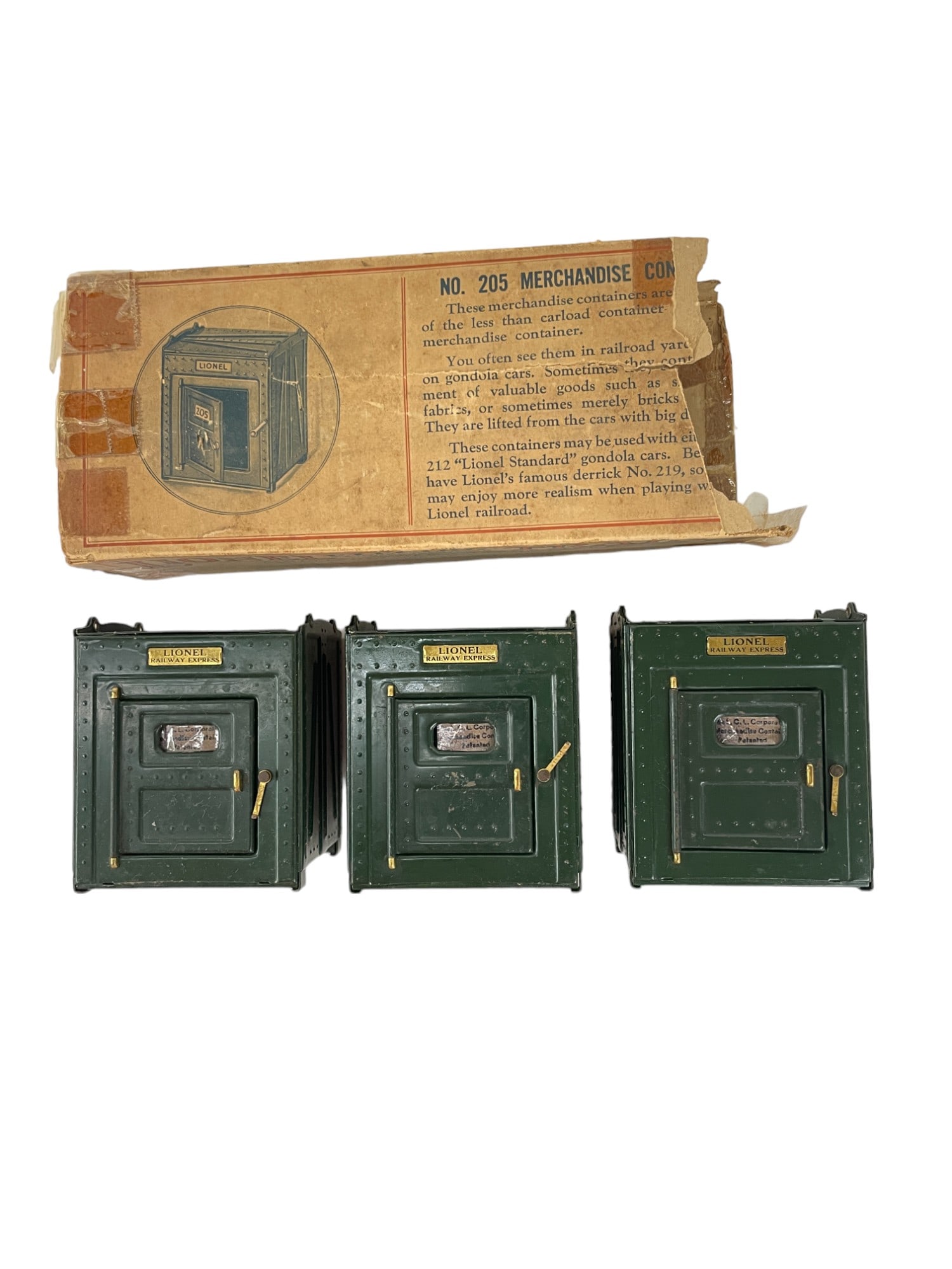 Lionel 205 Canister Set, Partial Box (1 of 3)