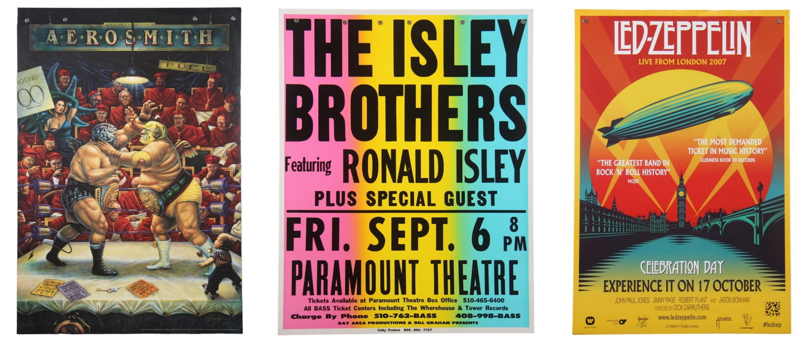 (3) Music Posters, Aerosmith, Isley Bros, Zeppelin (1 of 4)