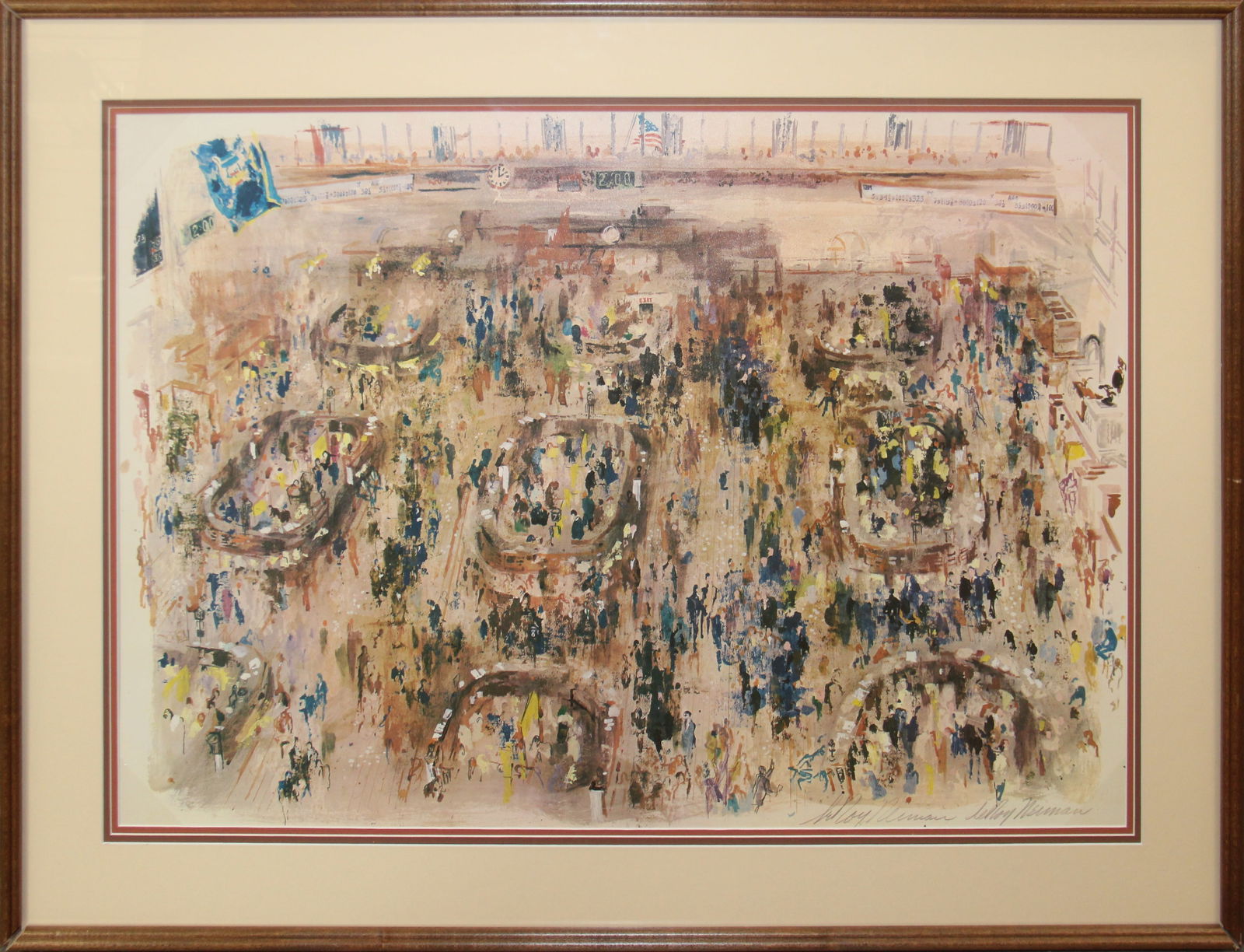Signed LeRoy Neiman "Stock Exchange" Print (1 of 2)