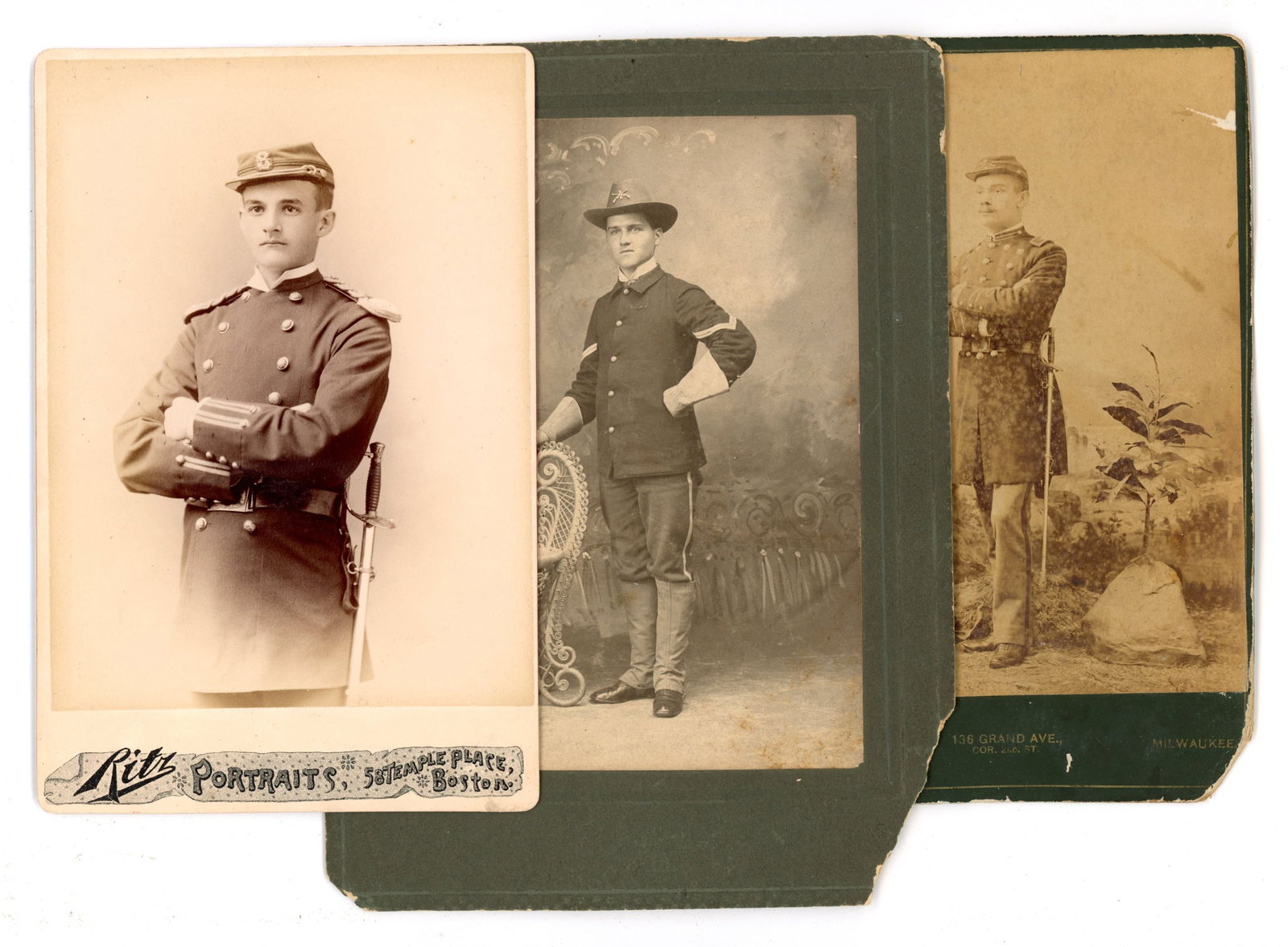 (3) Civil War to Span Am Military Cabinet Cards (1 of 6)