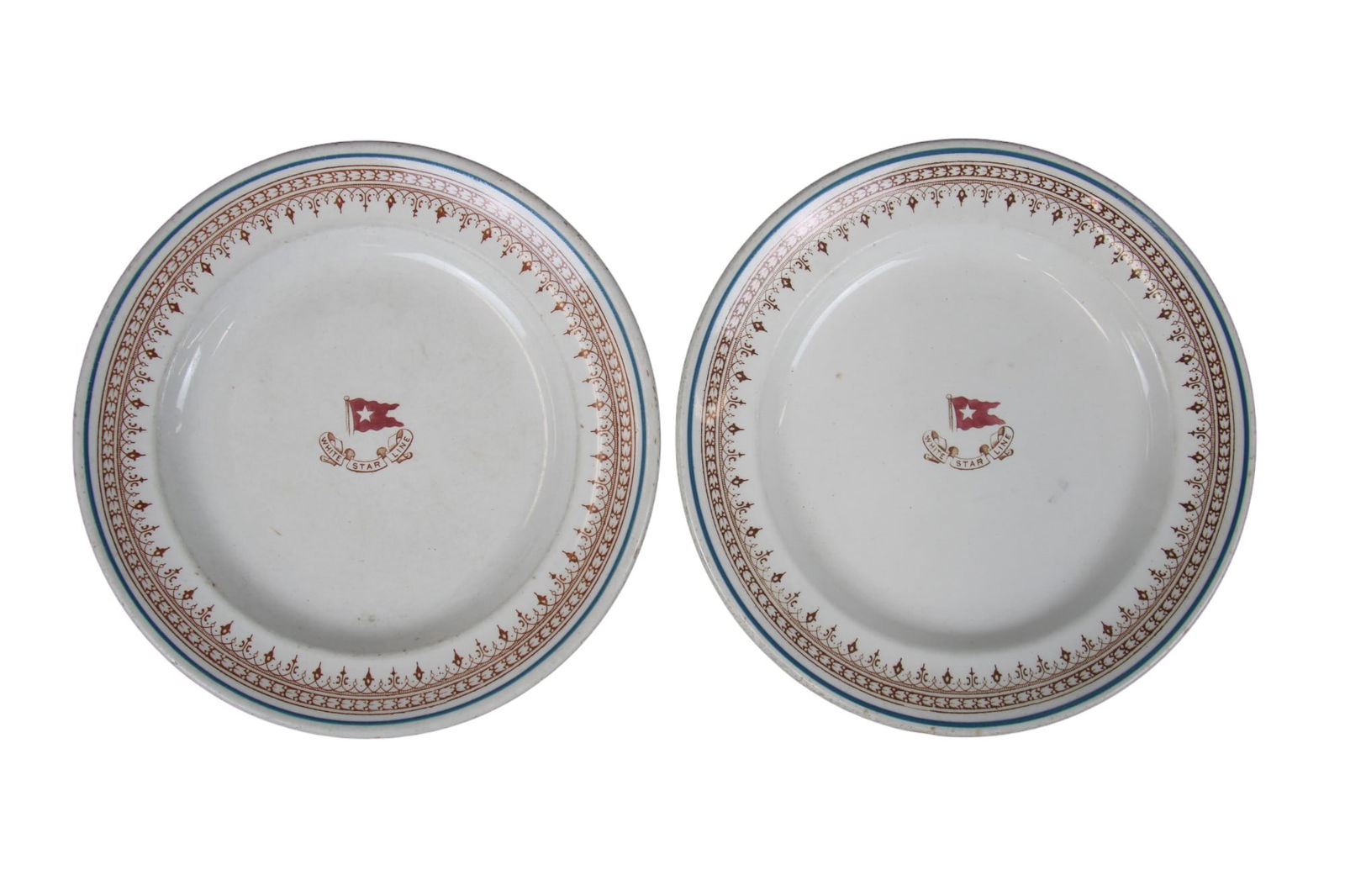 (2) Titanic Era White Star Line Losol Ware Plates (1 of 6)