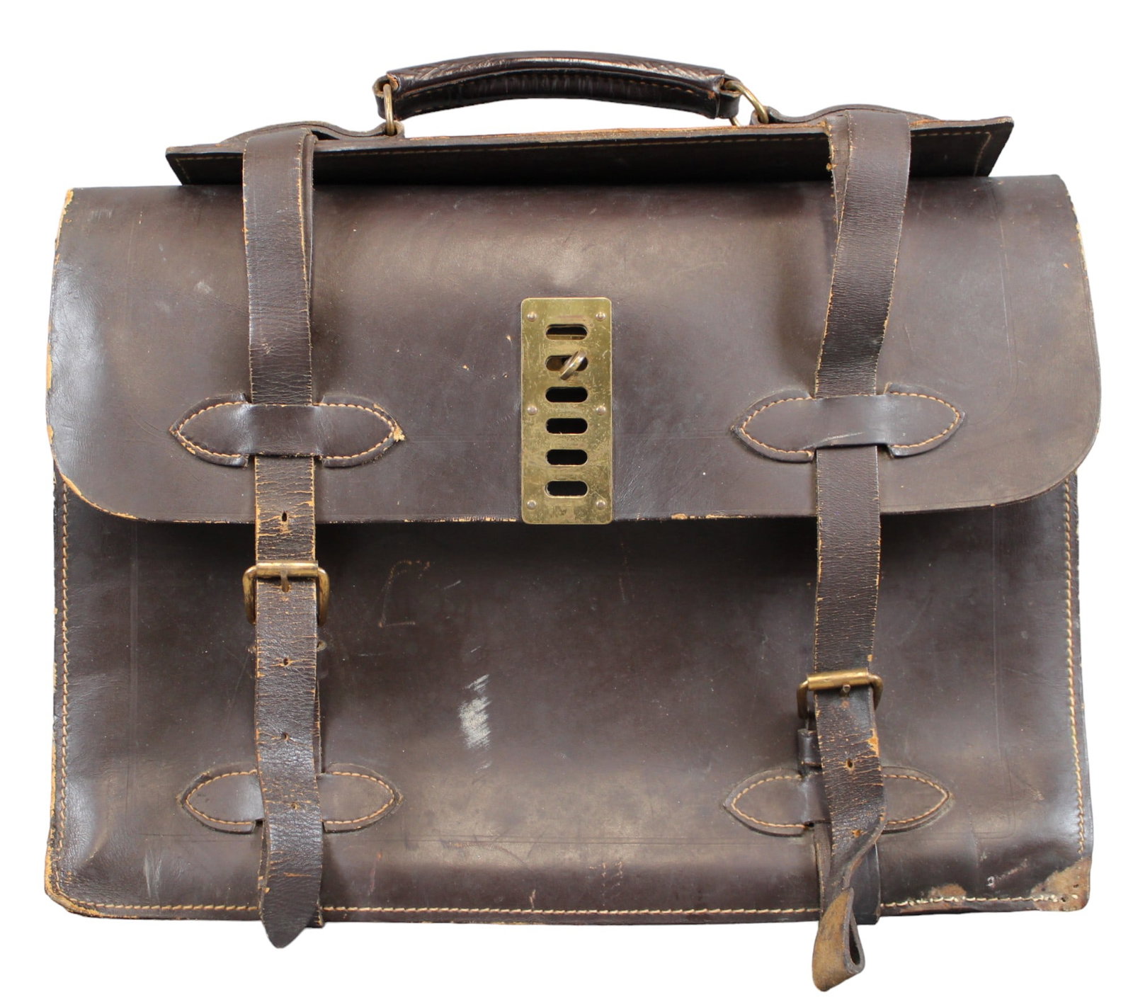 Truman Show Production Prop Briefcase: Movie Prop briefcase used in the production of Jim Carrey's "The Truman Show". Stamped on interior "Infinity Productions Chicago Studio Division Cat. NU" with "161920" written in marker.