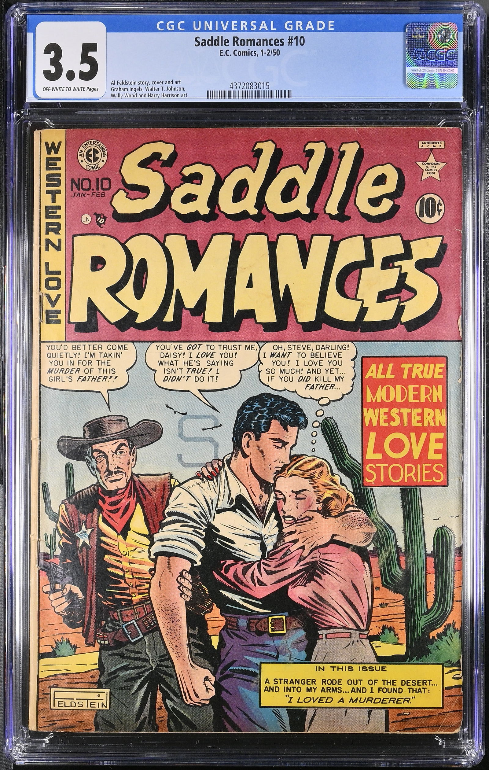 Saddle Romances 10 1-2/50 E.C. Comics CGC 3.5 (1 of 2)