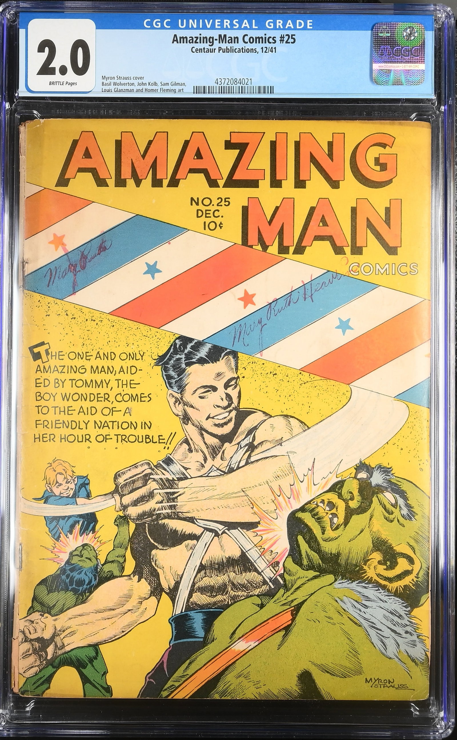 Amazing-Man Comics #25 12/41 CGC 2.0 (1 of 2)