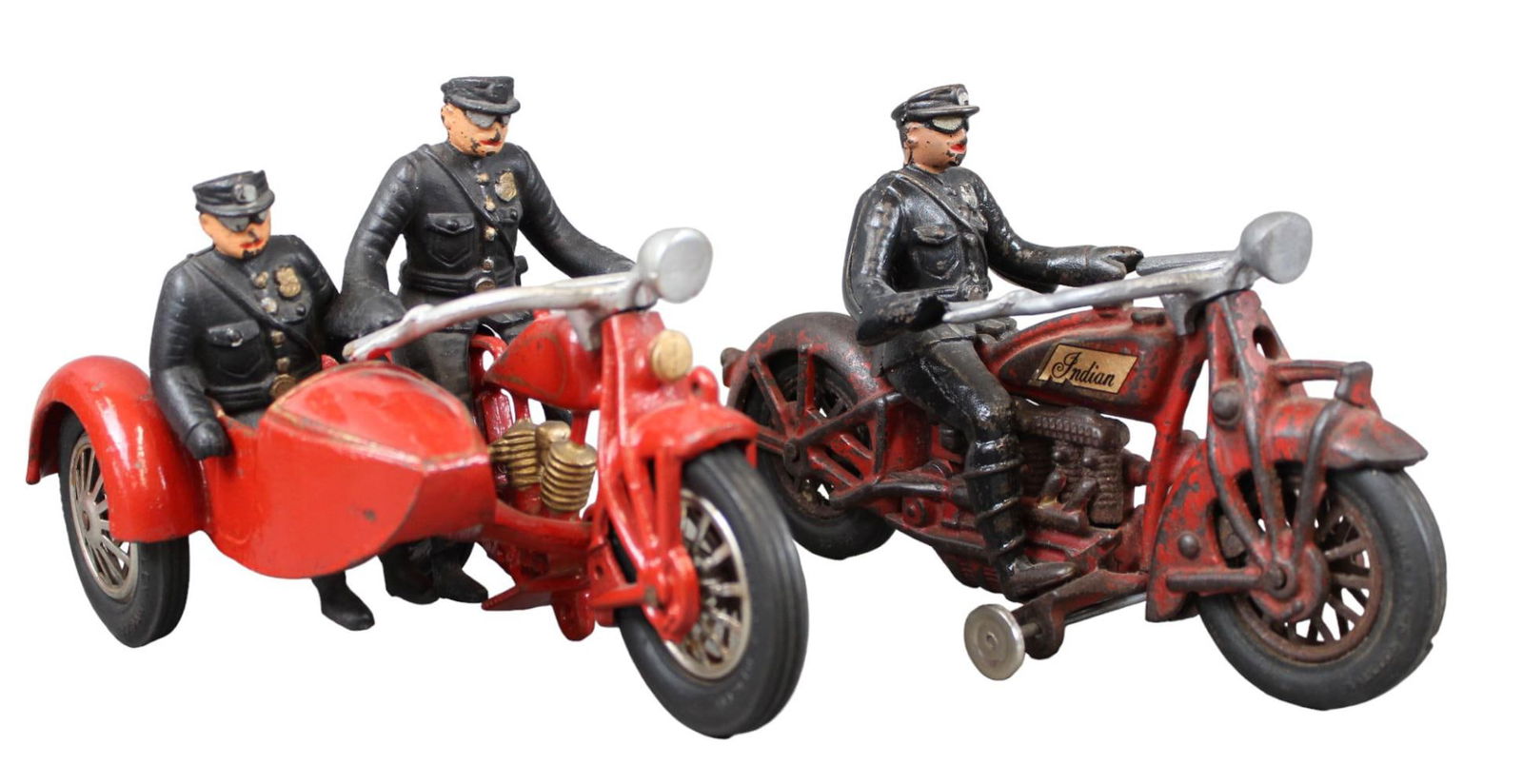 (2) Cast Iron Hubley Motorcycles (1 of 4)