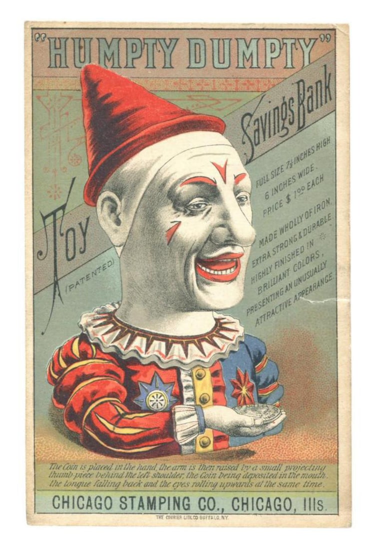 Humpty Dumpty Mechanical Bank Trade Card (1 of 2)