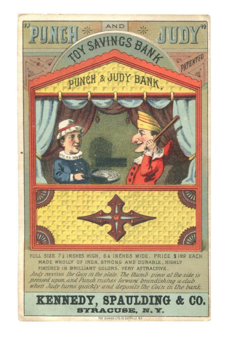 Punch and Judy Mechanical Bank Trade Card (1 of 2)