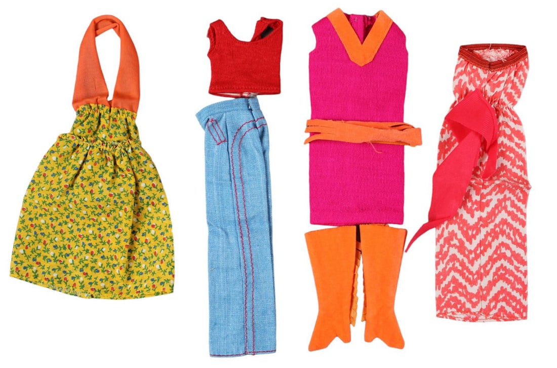 (4) Vintage Barbie Outfits #2770, 3401, 7818, 2775: Includes #2770, #3401, #7818 & #2775. All as shown. See images.