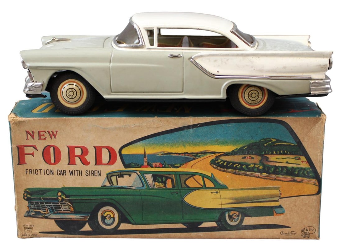 Boxed Asahi New Ford Tin 1957 Friction Car (1 of 9)
