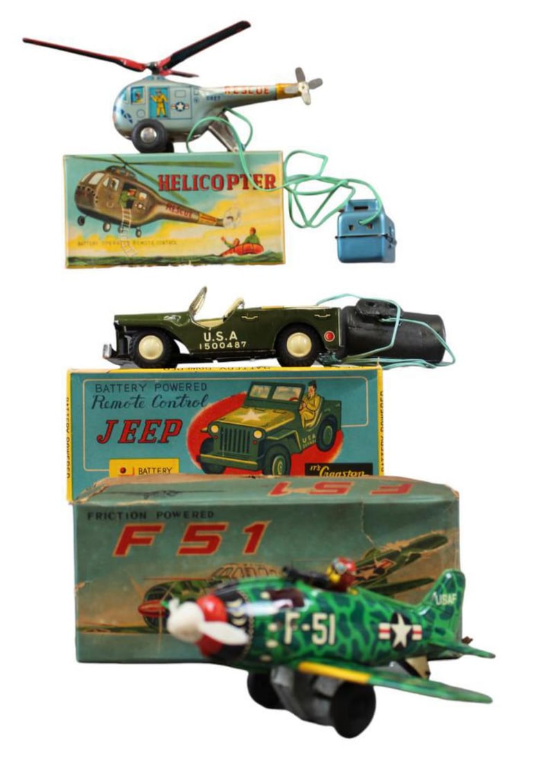 (3) Boxed Tin Lithographed Toy Vehicles (1 of 11)