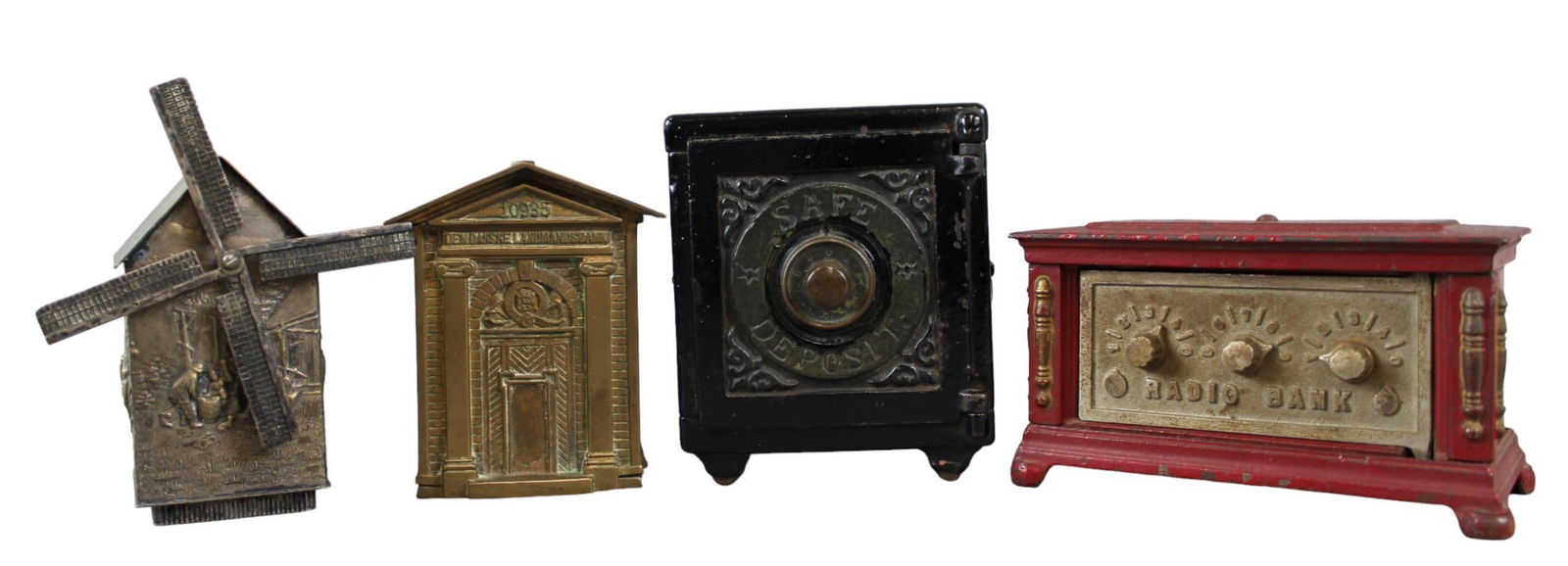 Cast Iron & Brass Still Coin Bank Lot (1 of 3)