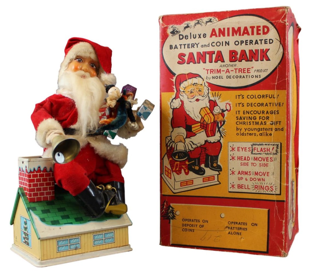 Boxed Battery Op Animated Santa Bank, Japan (1 of 8)