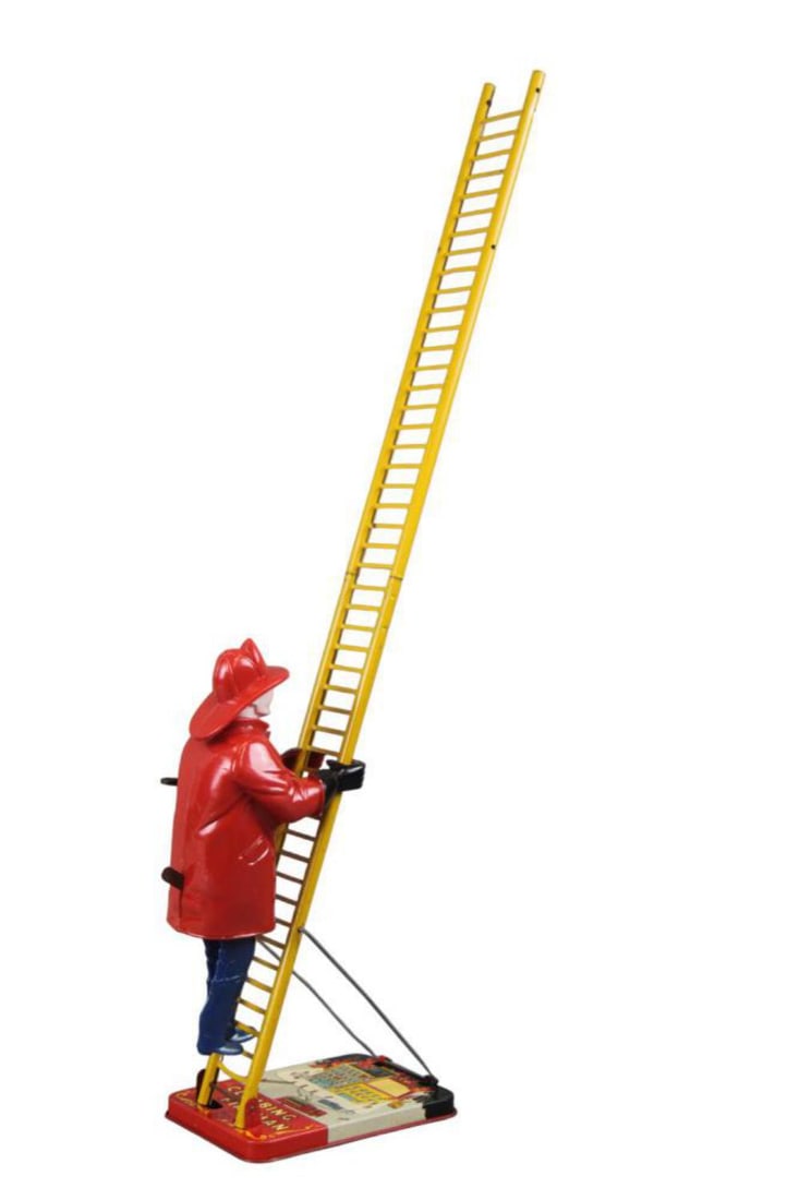 Marx Tin Lithographed Windup Climbing Fireman Toy (1 of 6)