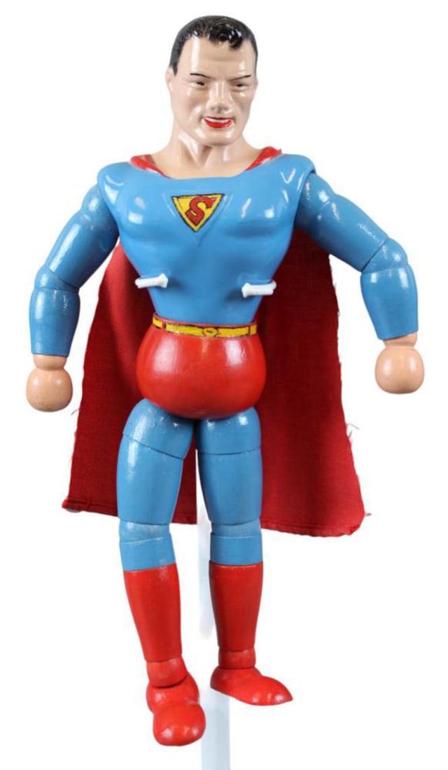 c.1940 Ideal Superman Wood Jointed Doll (1 of 4)