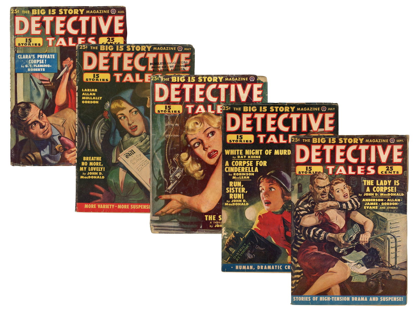 (5) Detective Tales Pulp Magazines - 1940's & 50's (1 of 3)