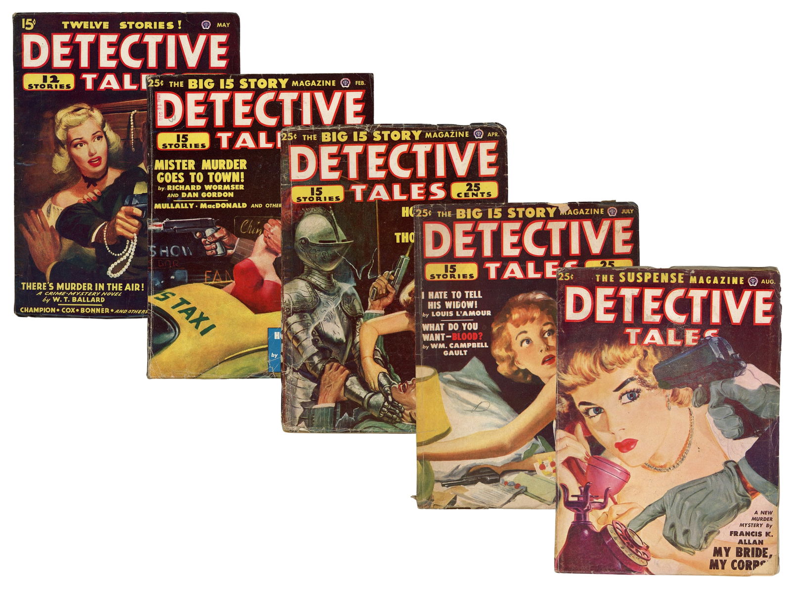 (5) Detective Tales Pulp Magazines - 1940's & 50's (1 of 3)