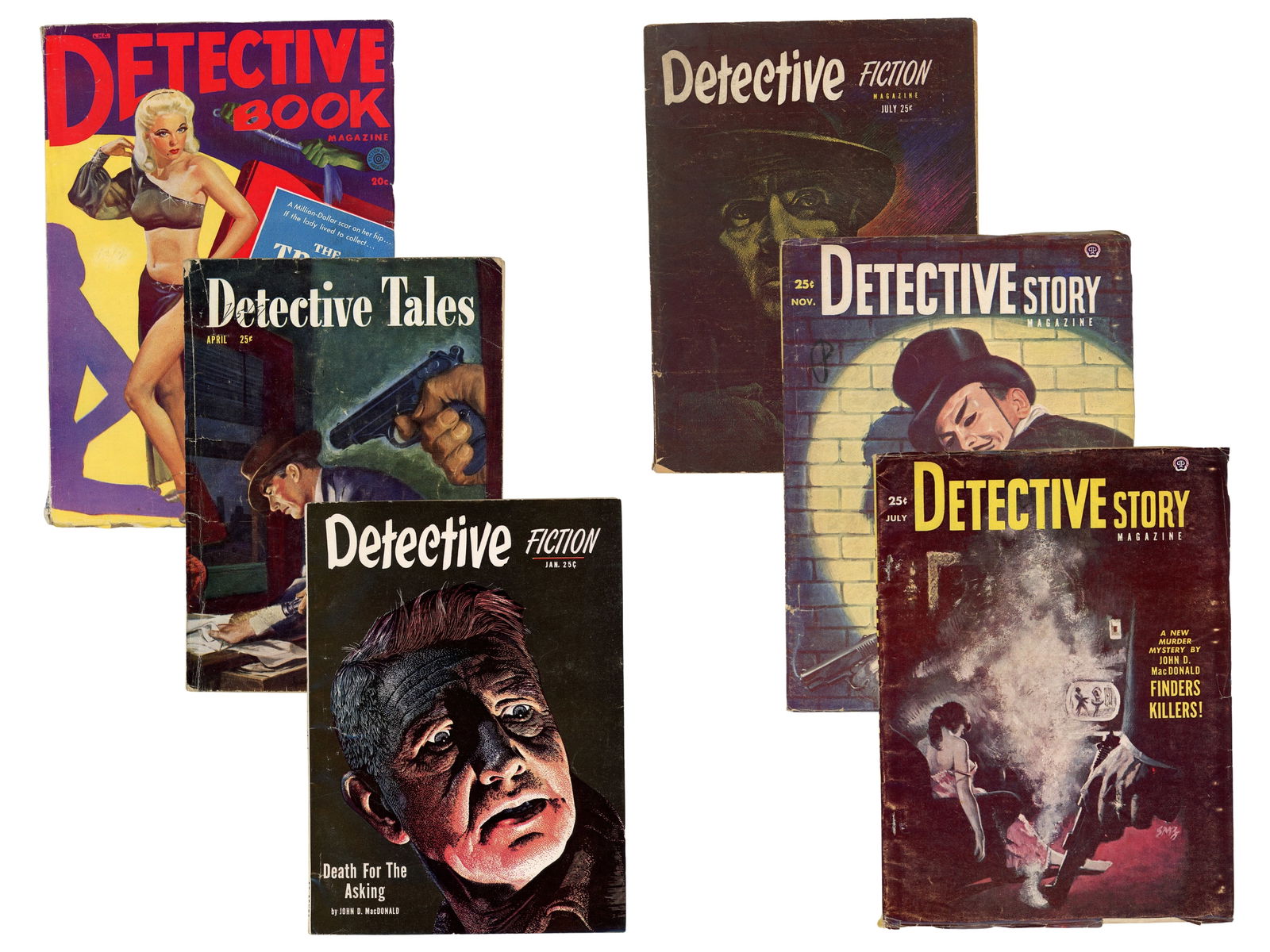 (6) Detective Theme Pulp Magazines - 1940's & 50's (1 of 3)
