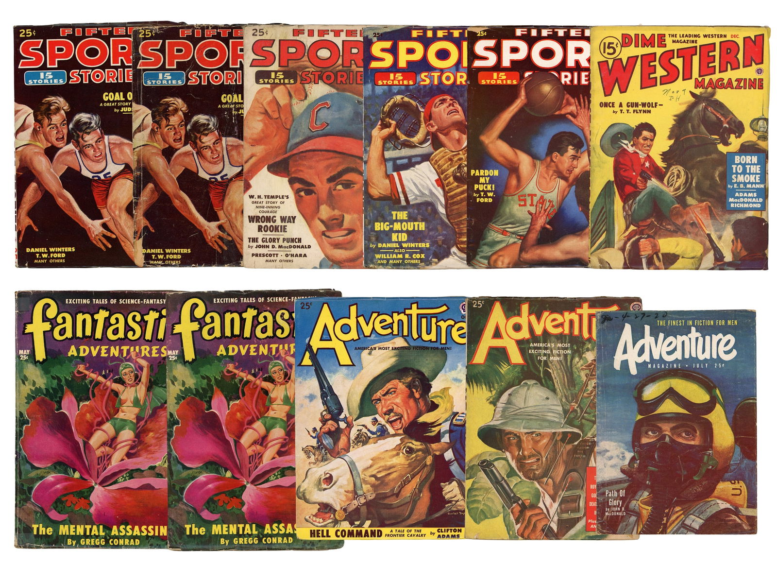 (11) Adventure/Sport Pulp Magazines - 1940's/50's (1 of 5)