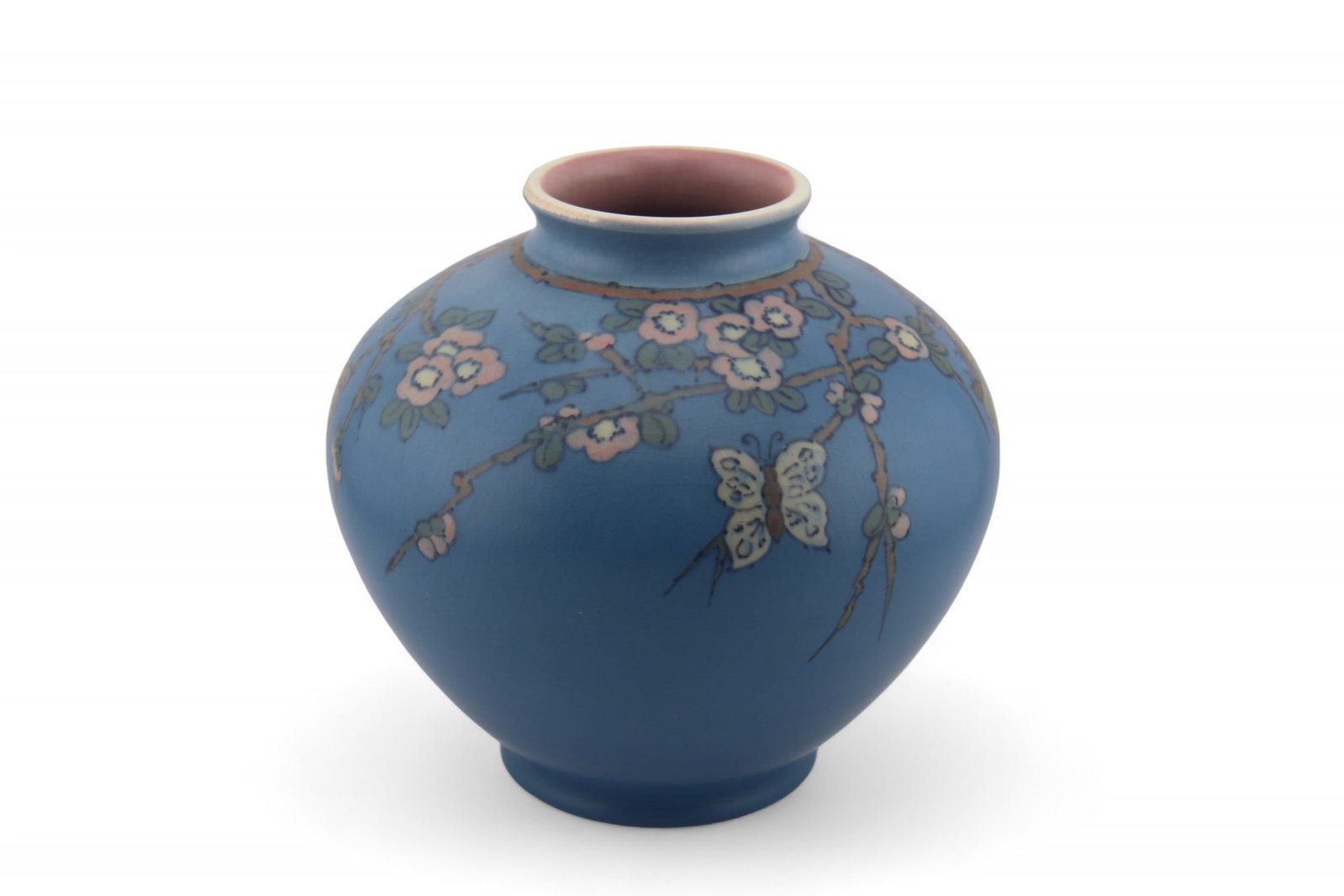 Rookwood Vase Vera Tischler: 19202 Rookwood floral design vase signed by Vera Tischler, marked 754C. Measures approx. 6 3/8''. Light crazing.
