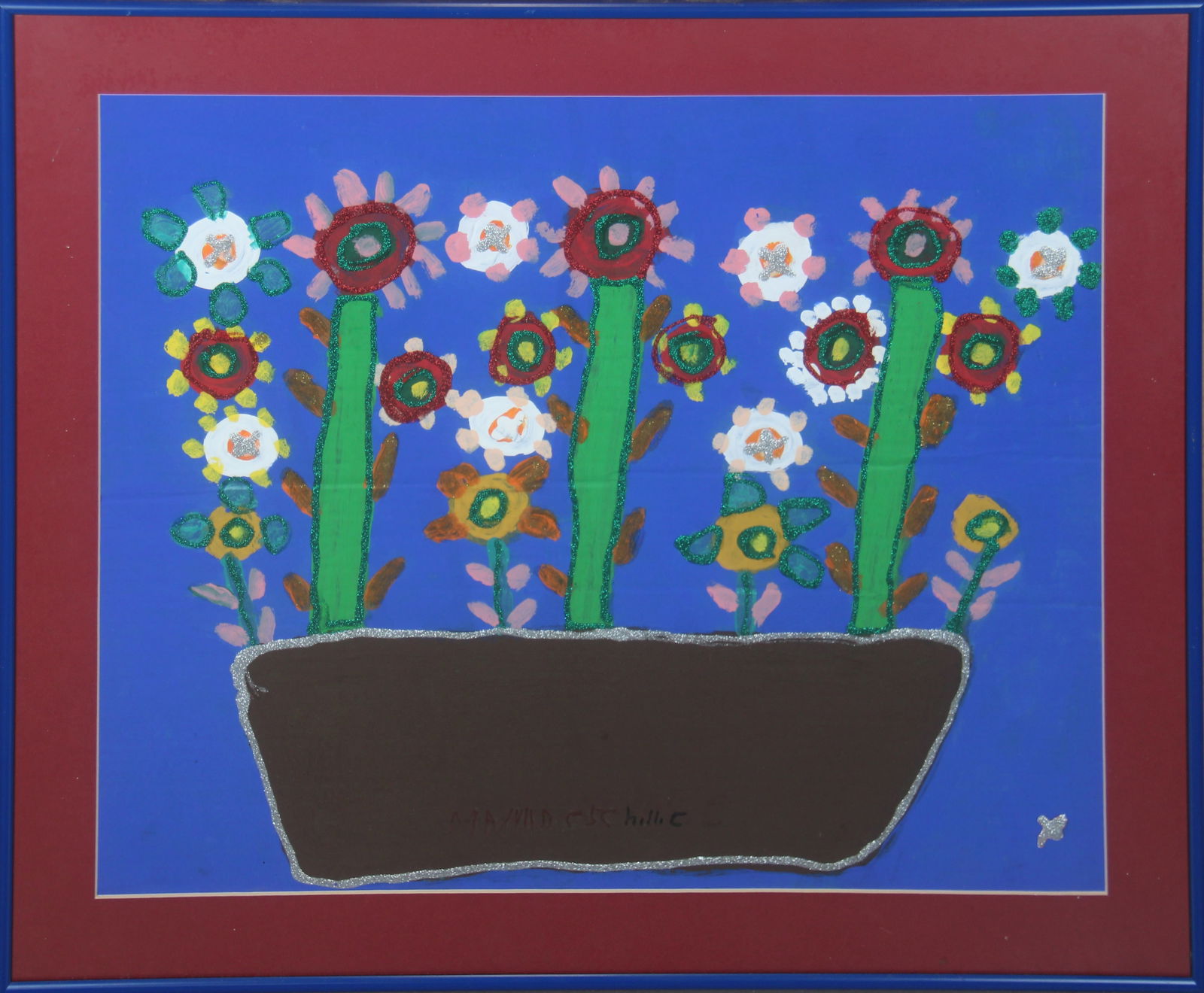 Mamie Deschillie, W/C "Spring Flowers in Pot" (1 of 2)