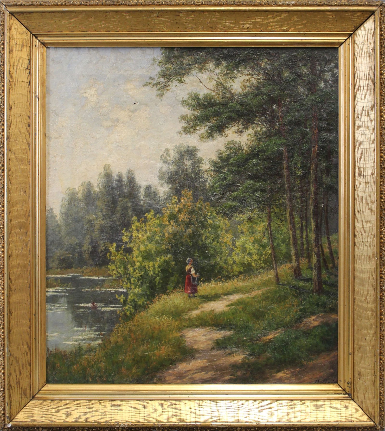 Artist Signed O/C Painting, Wooded Landscape (1 of 3)