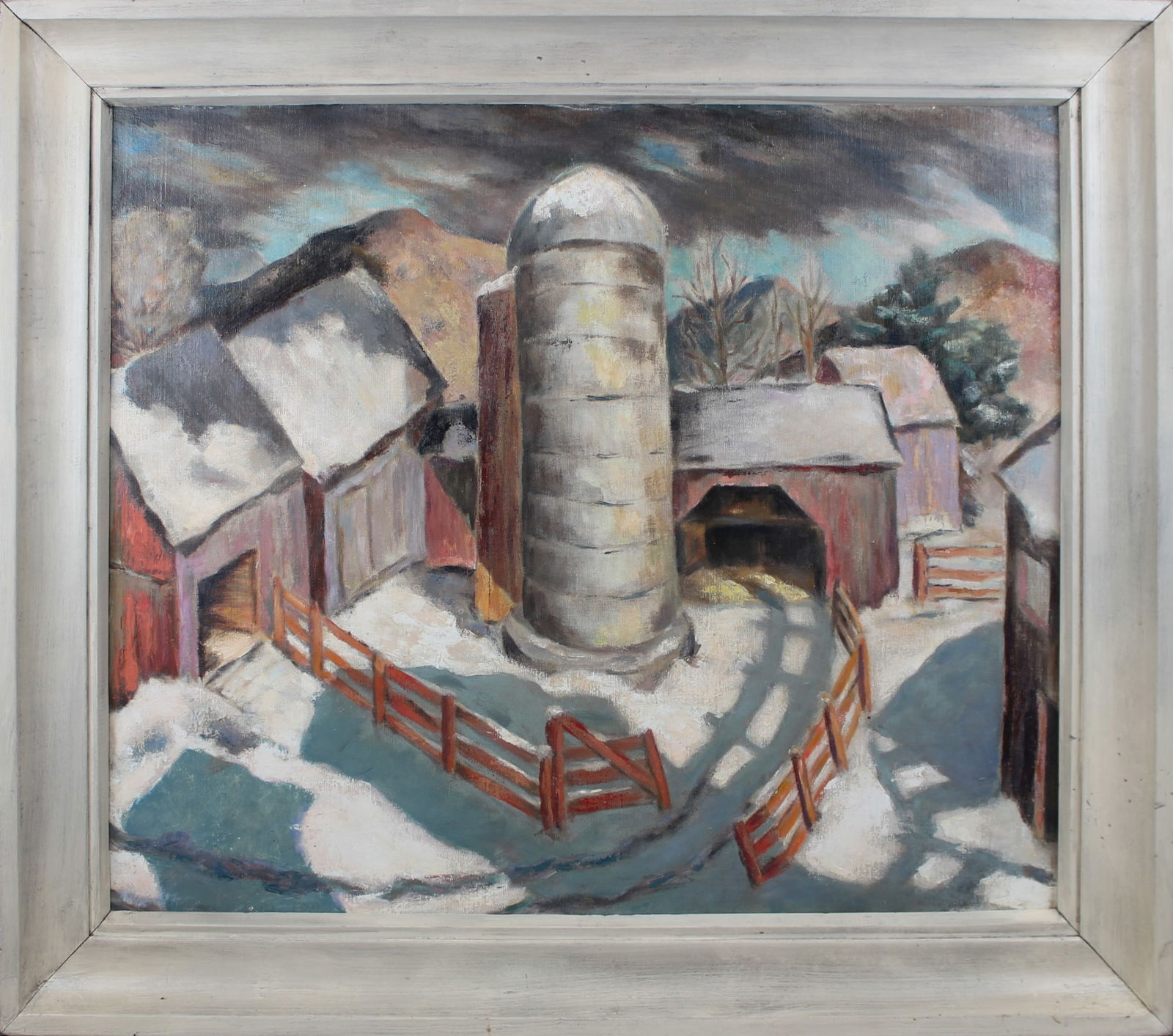 Marcel Sessler, Oil on Canvas "Winter Farm" Scene (1 of 3)