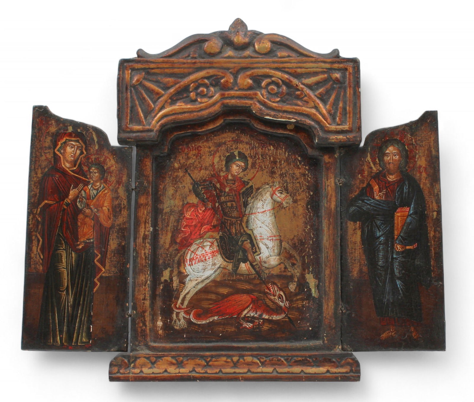 Russian Triptych Icon. St. George (1 of 4)