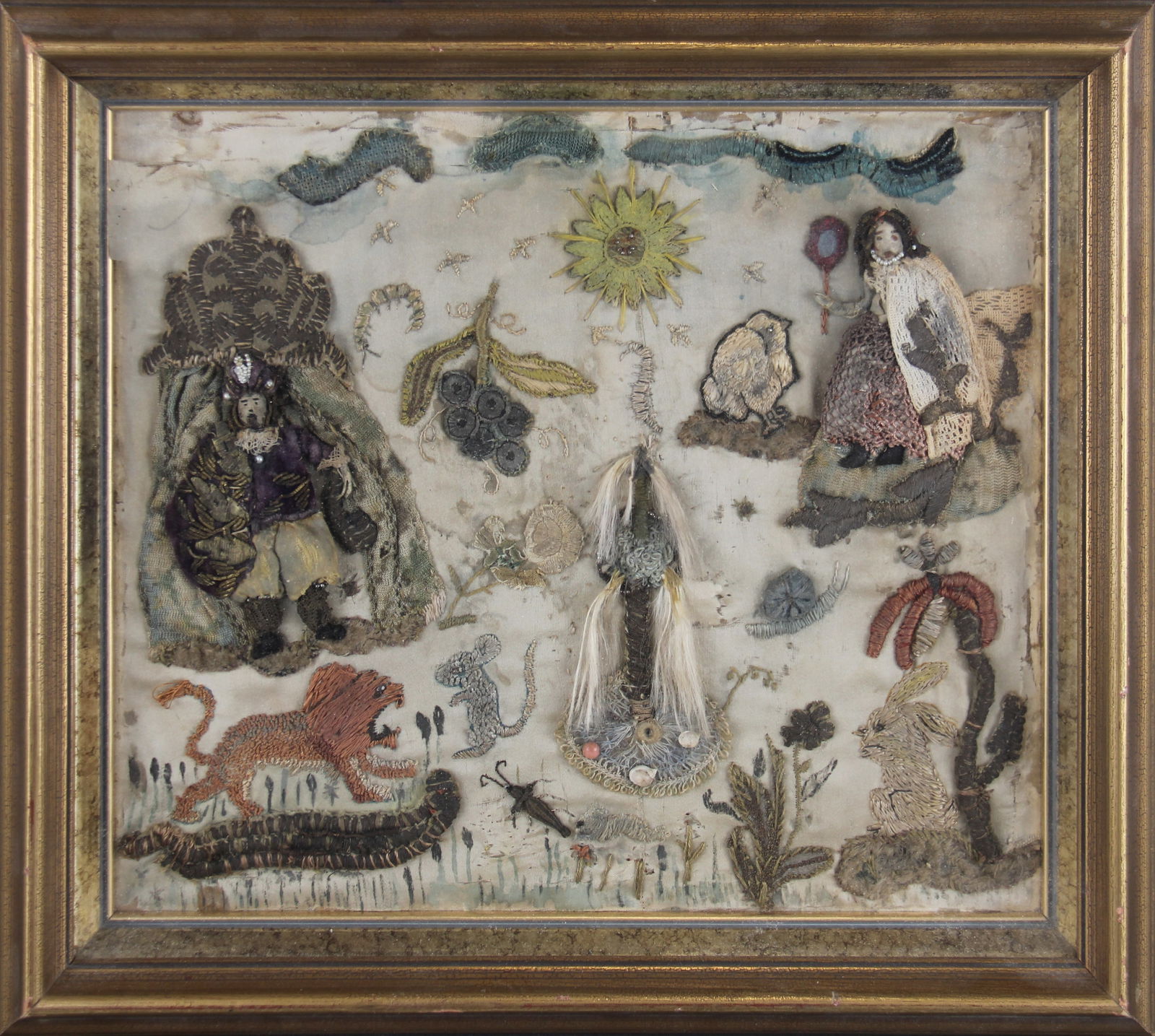 Antique Stumpwork Embroidery (1 of 1)