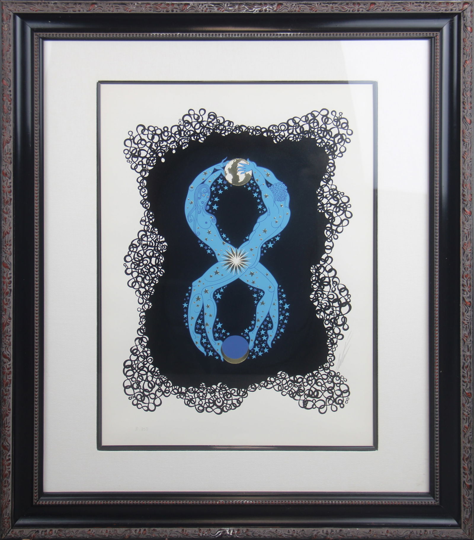 Erte, "Number 8" Signed Embossed Serigraph (1 of 3)