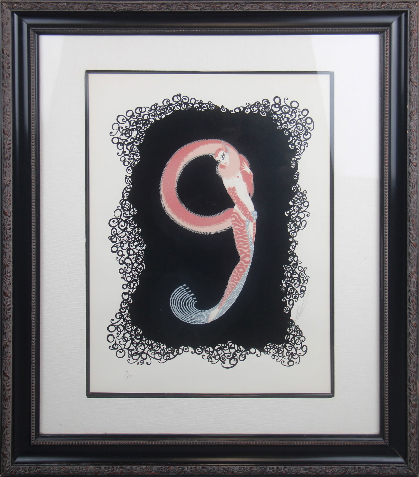 Erte, "Number 9" Signed Embossed Serigraph (1 of 3)
