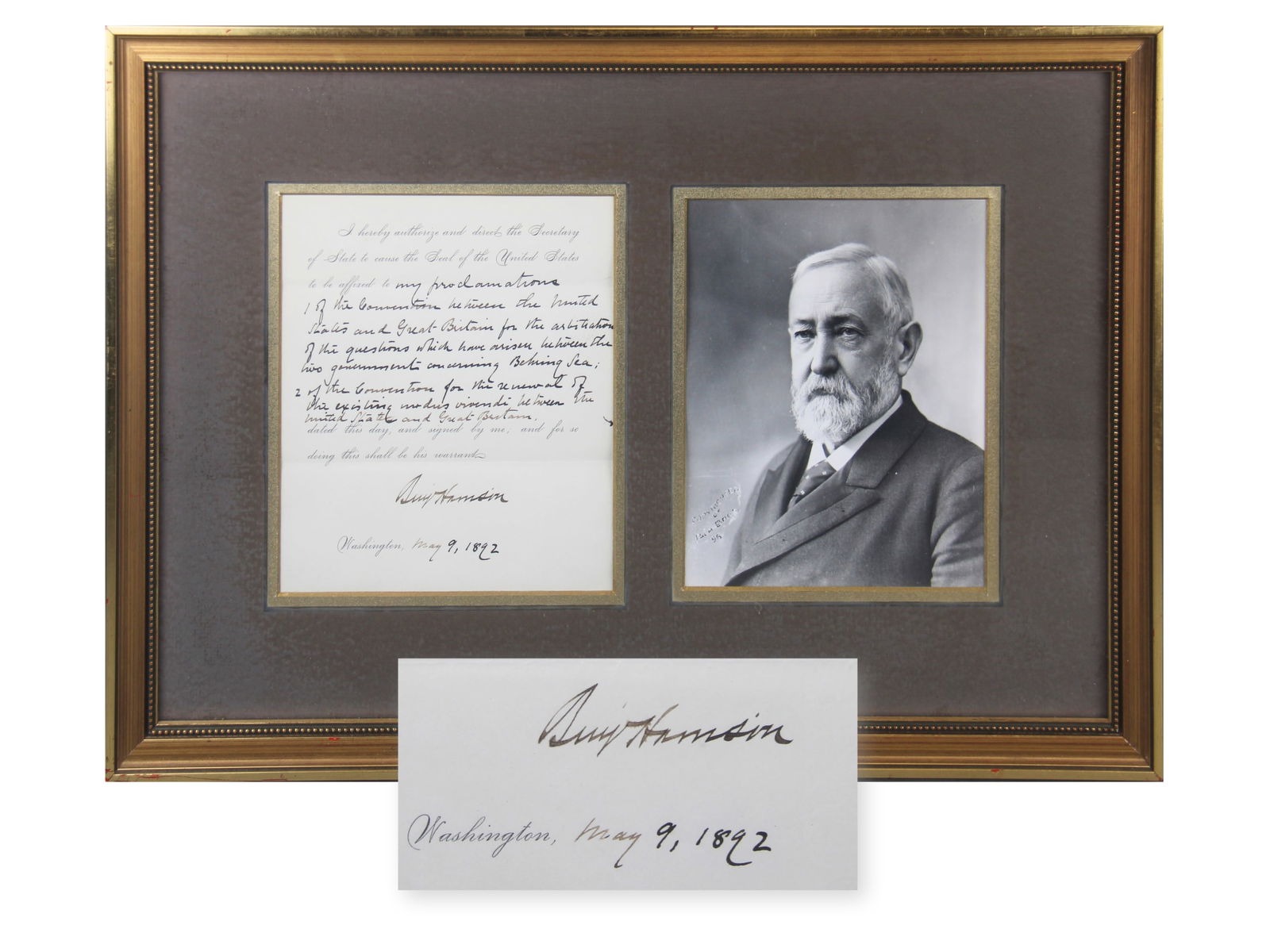 Benjamin Harrison Signed Handwritten Warrant (1 of 4)