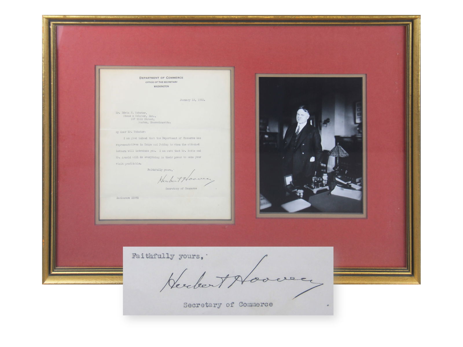 President Herbert Hoover Typed Letter Signed (1 of 3)