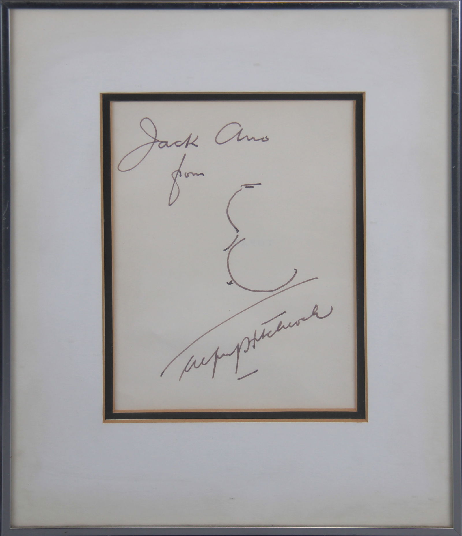 Alfred Hitchcock Signed Self-Caricature Sketch (1 of 2)