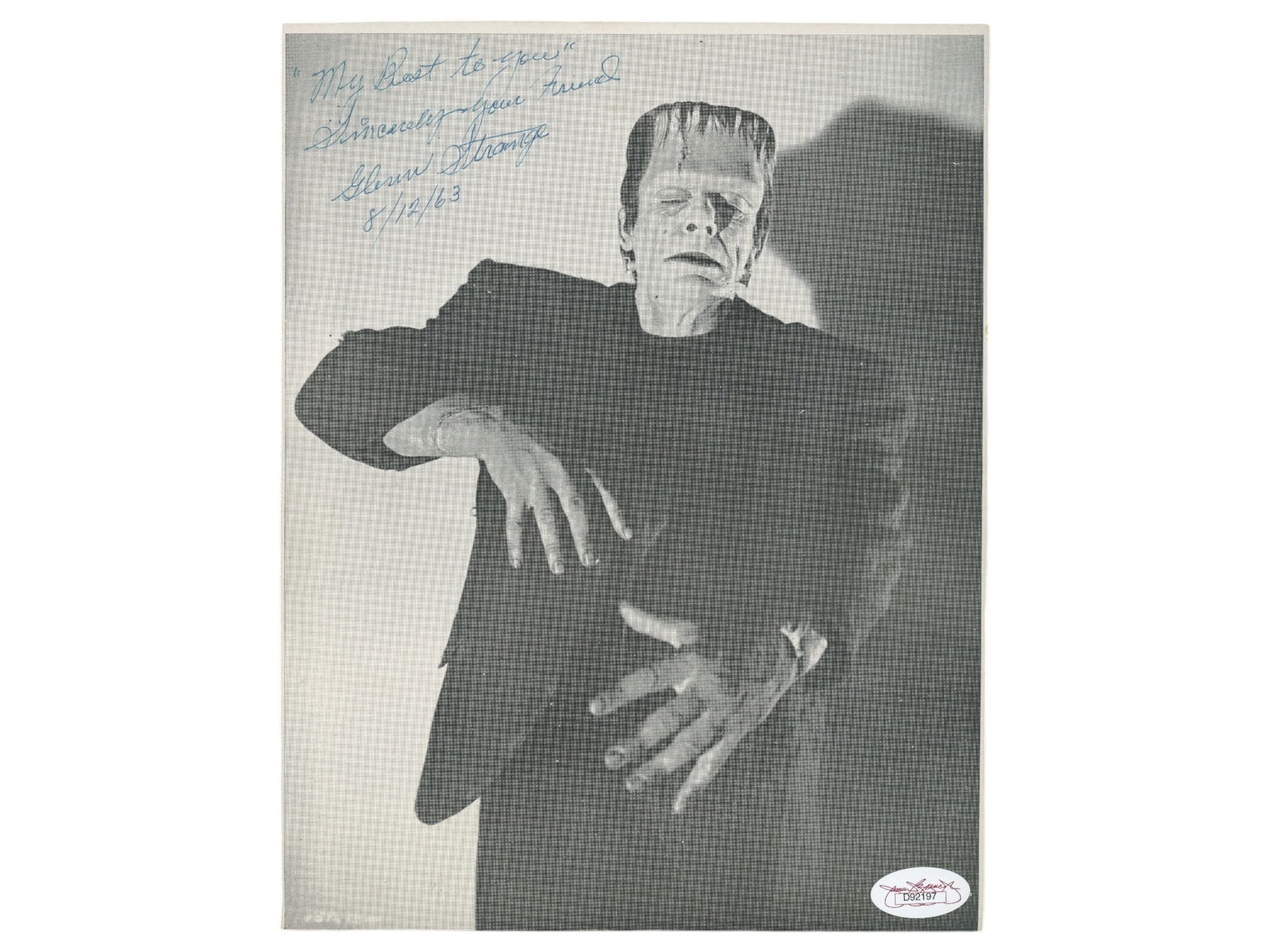 Glenn Strange Frankenstein Signed Photograph - JSA (1 of 2)
