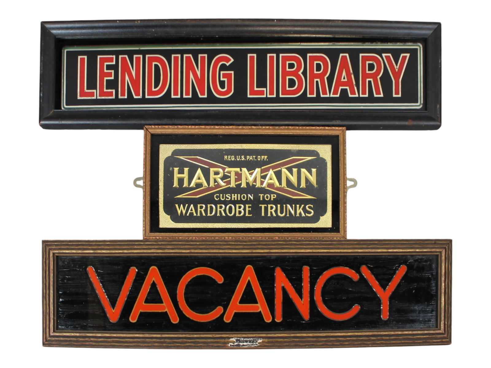 (3) Advertising Signs incl. Reverse Painted Glass (1 of 4)