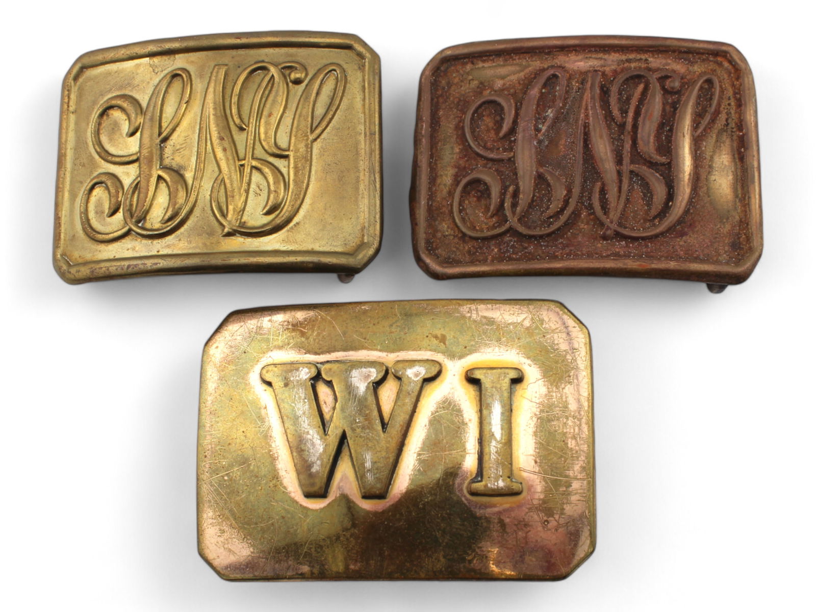 (3) Militia Belt Plates Incl. NY and WI (1 of 2)