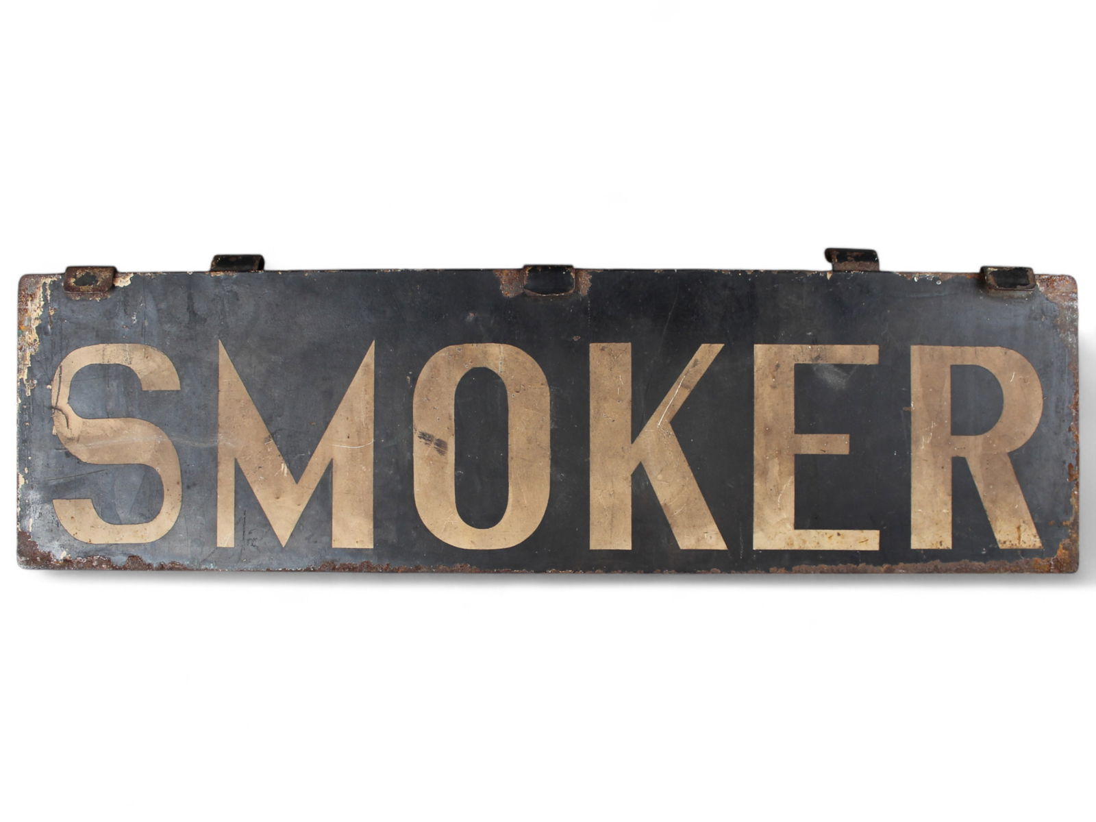 Railroad Smoker Car Porcelain Hanging Sign (1 of 2)