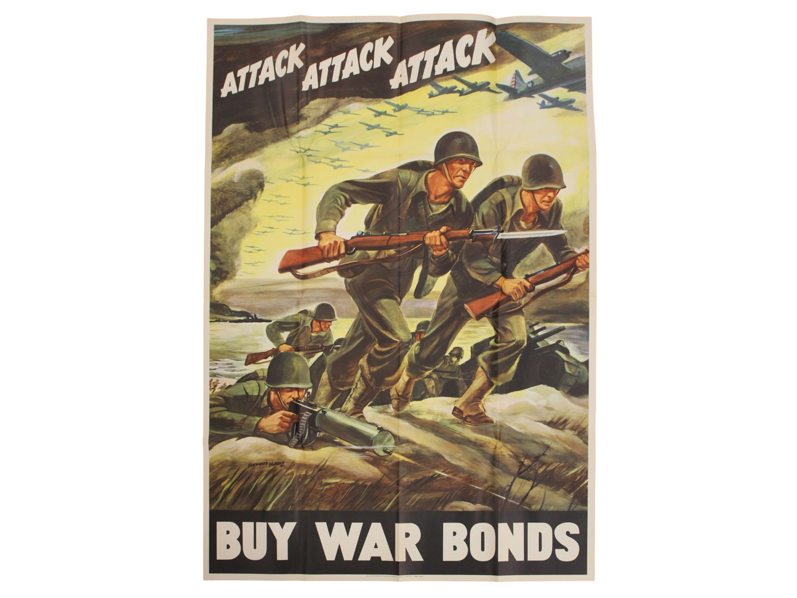 Attack Attack Attack Buy War Bonds WW II Poster (1 of 2)
