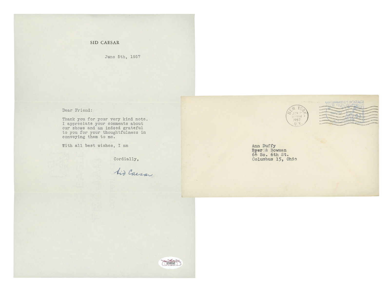 Sid Caesar Typed Letter Signed - JSA (1 of 4)