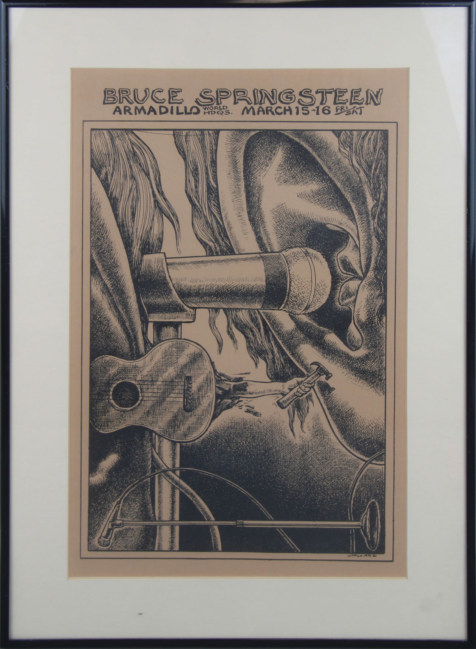 Bruce Springsteen Armadillo Concert Poster, 1974 (1 of 2)