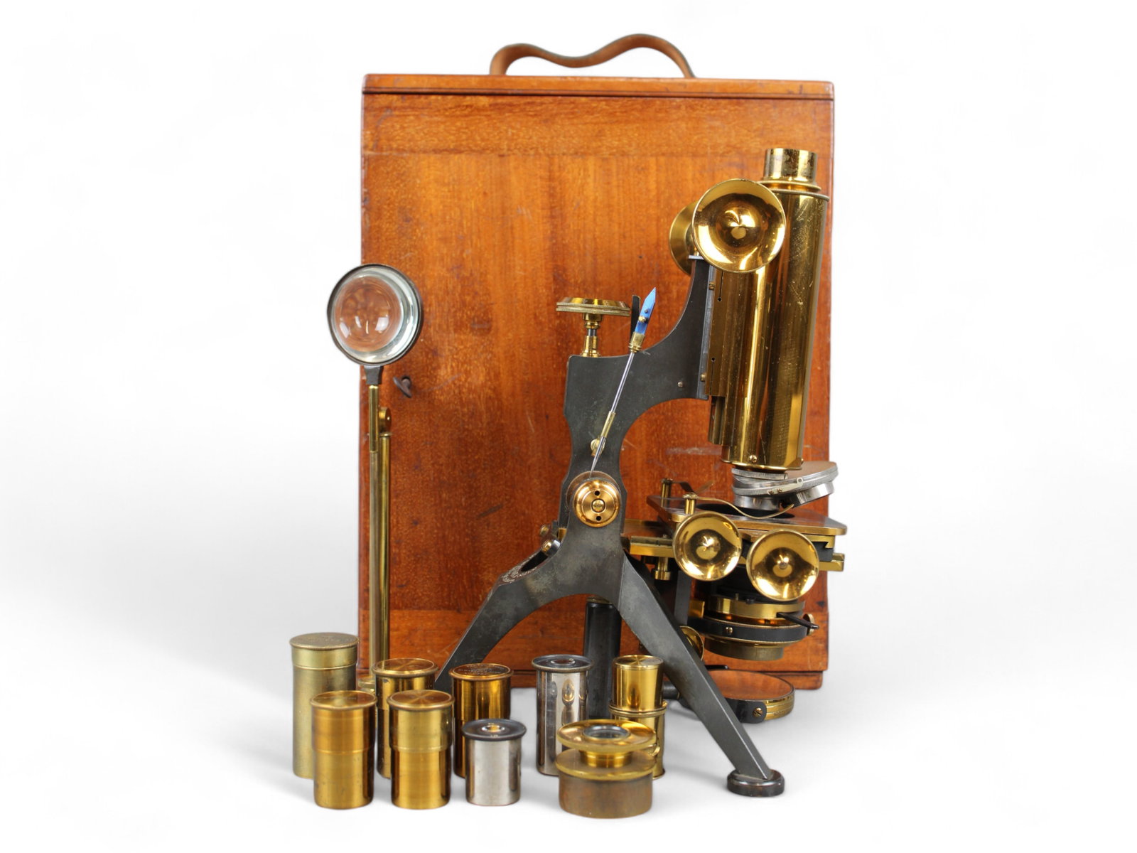 Brass Watson Microscope In Wooden Case (1 of 10)