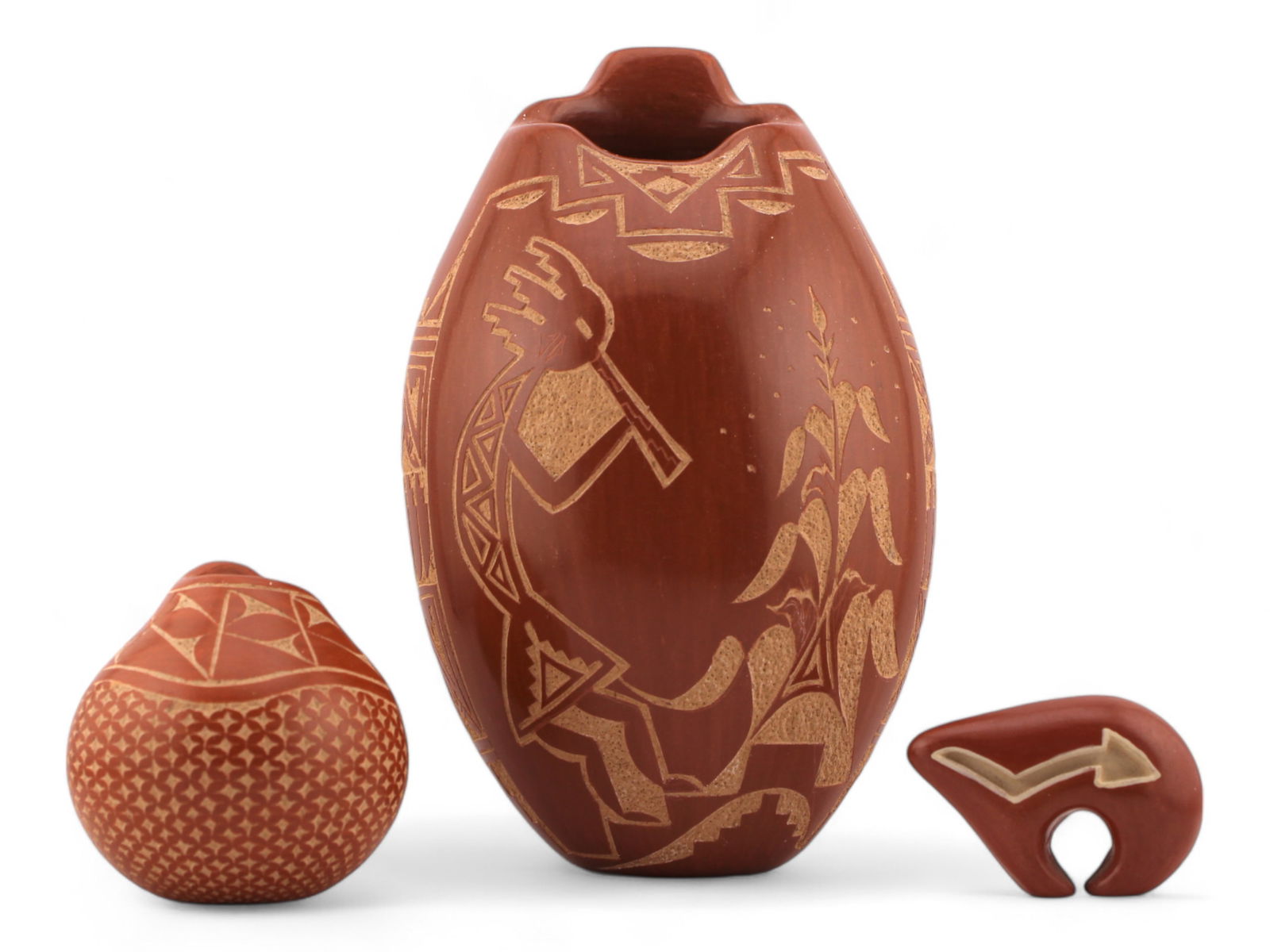 (3) Piece Native American Red Ware (1 of 12)