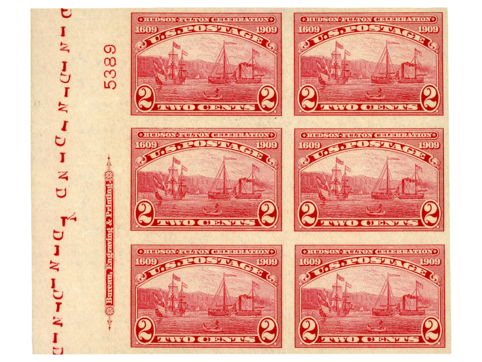 U.S. 373 Plate of Block of 6 (1 of 2)