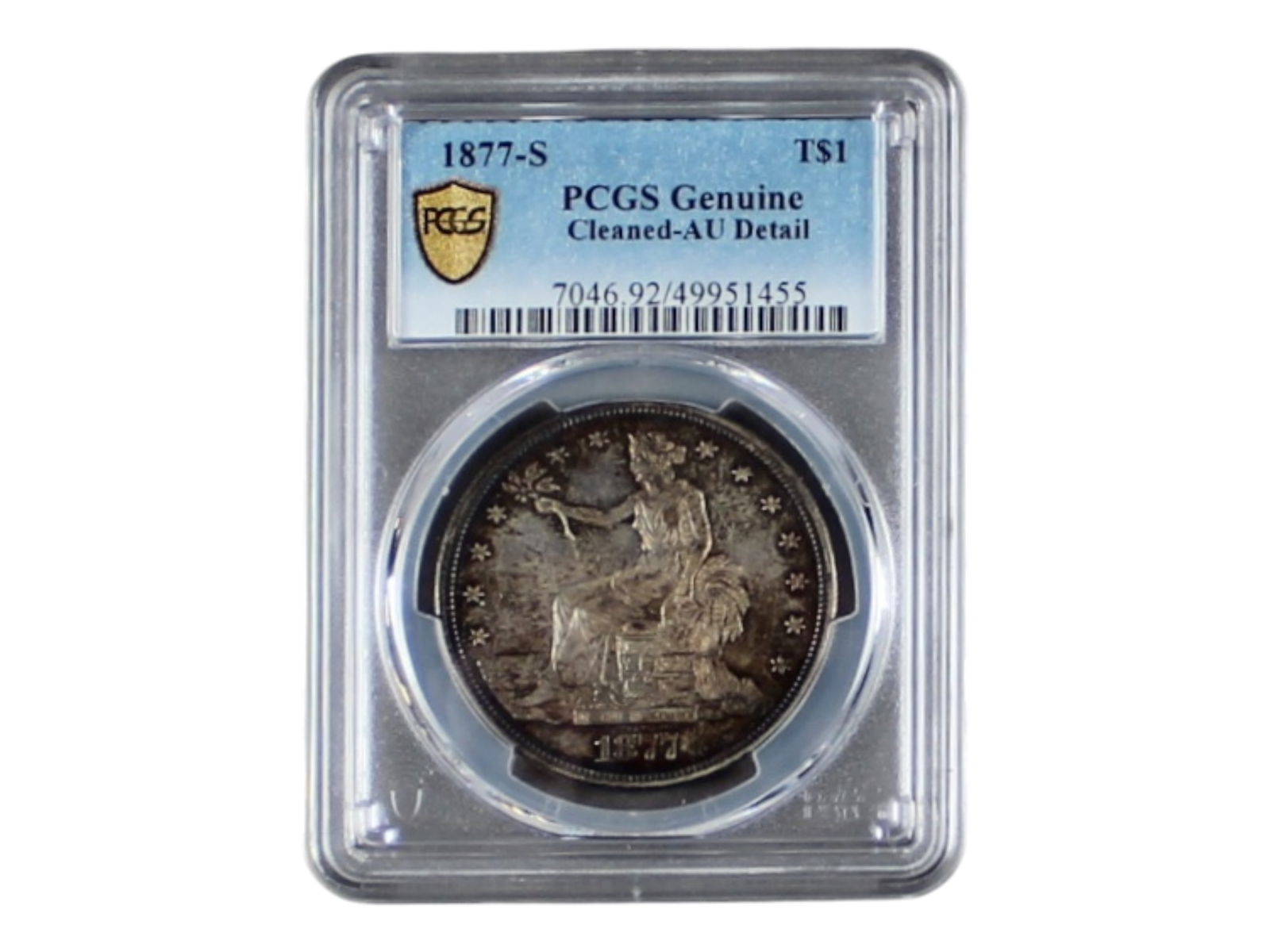 PCGS Slabbed 1877-S Trade Dollar AU Cleaned (1 of 2)