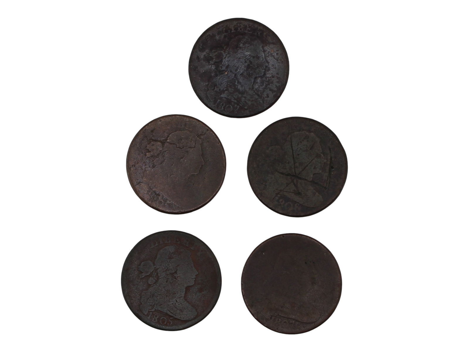 (5) Draped Bust Large Cents (1 of 2)