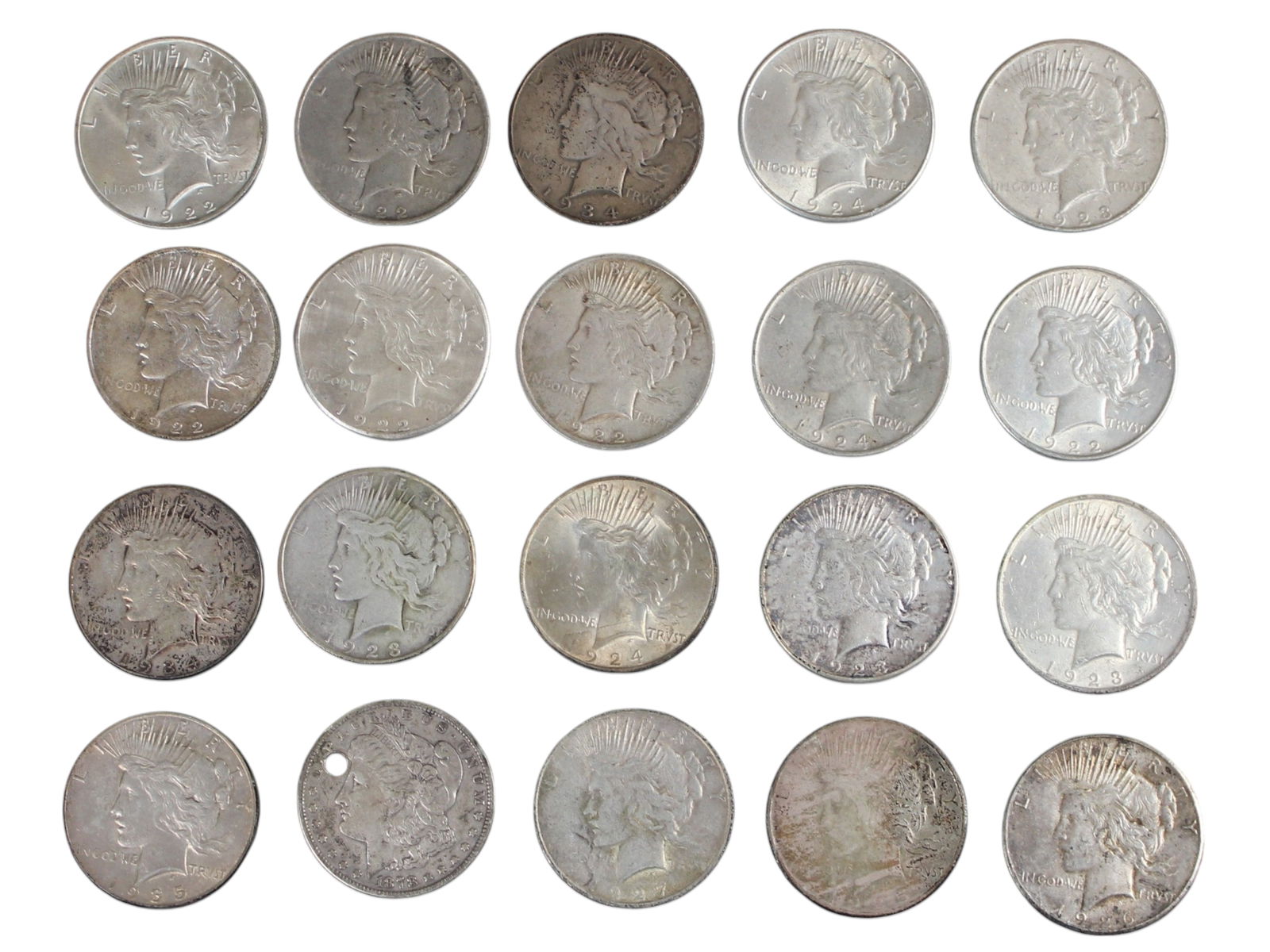 (20) Peace Dollars and Morgan Dollars (1 of 2)