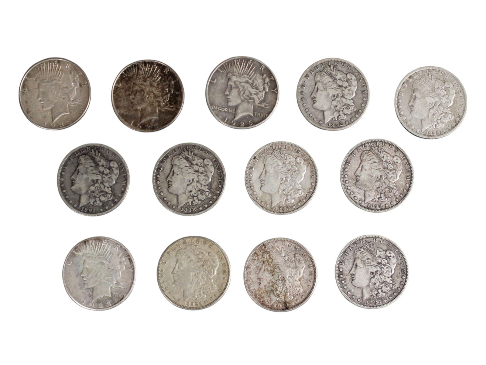 (13) Morgan & Peace Dollars (1 of 2)