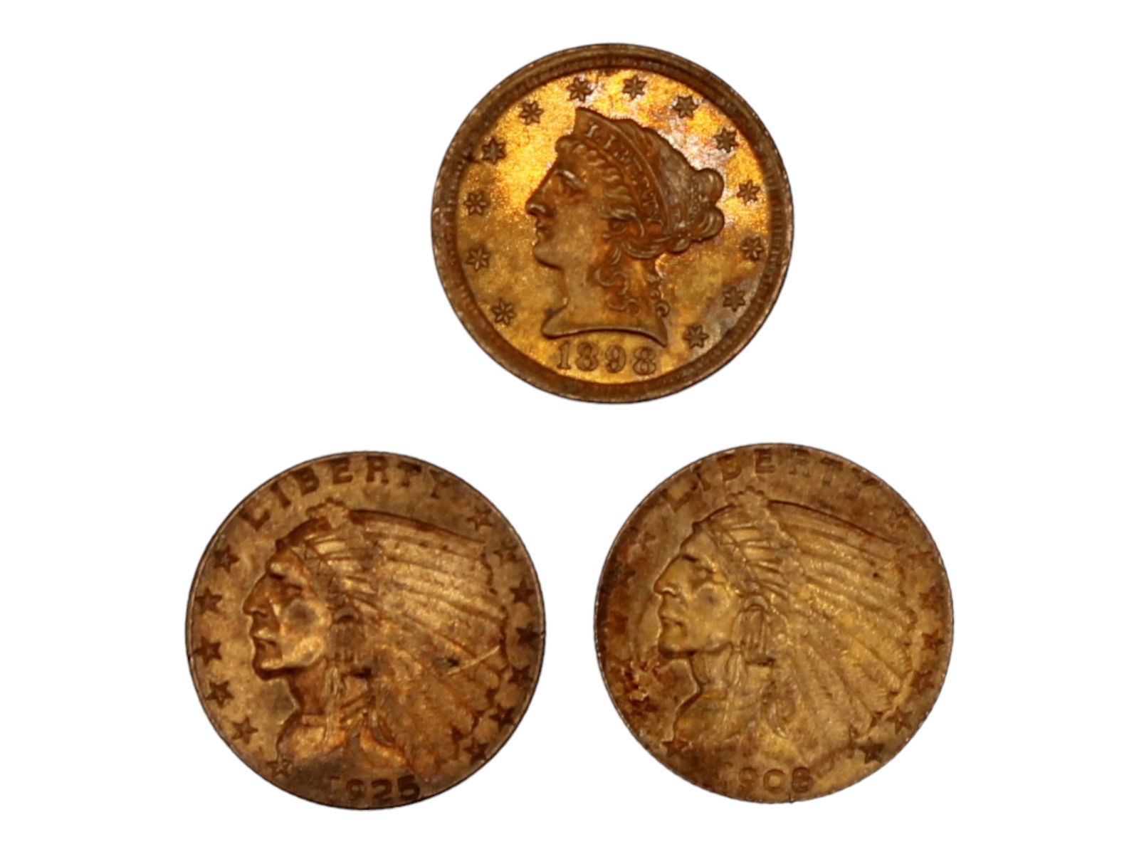 (3) U.S. $2.5 Gold Coins (1 of 2)