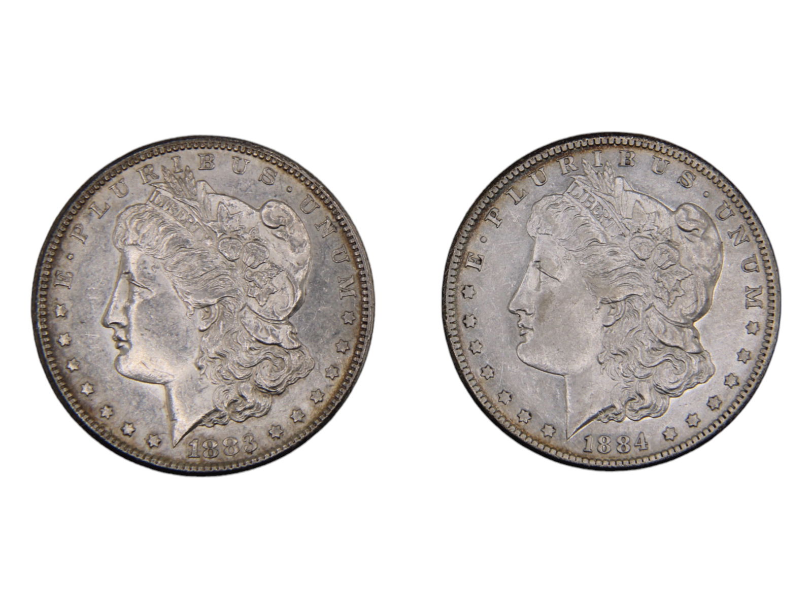 (2) High Grade Morgan Dollars 1883-S & 1884-S (1 of 2)